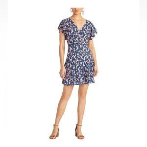 RACHEL Rachel Roy Pierce Printed Flutter-Sleeve Dress‎ Size 8, PRE-OWNED